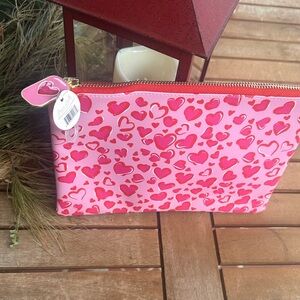 James Schultz pink and red valentines heart deluxe pouch